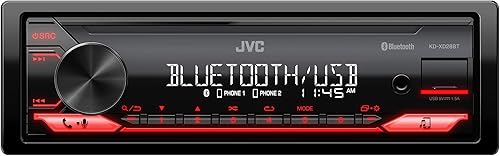 JVC KD-XD28BT Estéreo Bluetooth para automóvil con puerto USB - Radio AM/FM, reproductor de MP3, LCD de alto contraste, 50 vatios, placa frontal