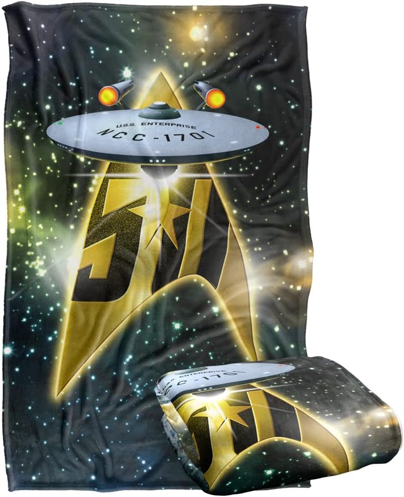 Star Trek 50Th Ship Silky Touch Super Soft Throw Blanket 36" x 58"