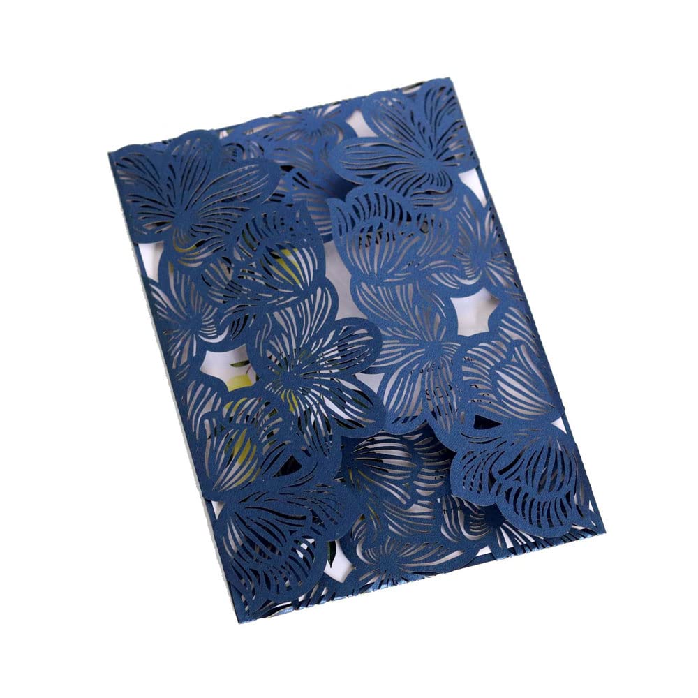 Invitations découpées au laser bleu marine pour sceller vos plus beaux souvenirs de vie