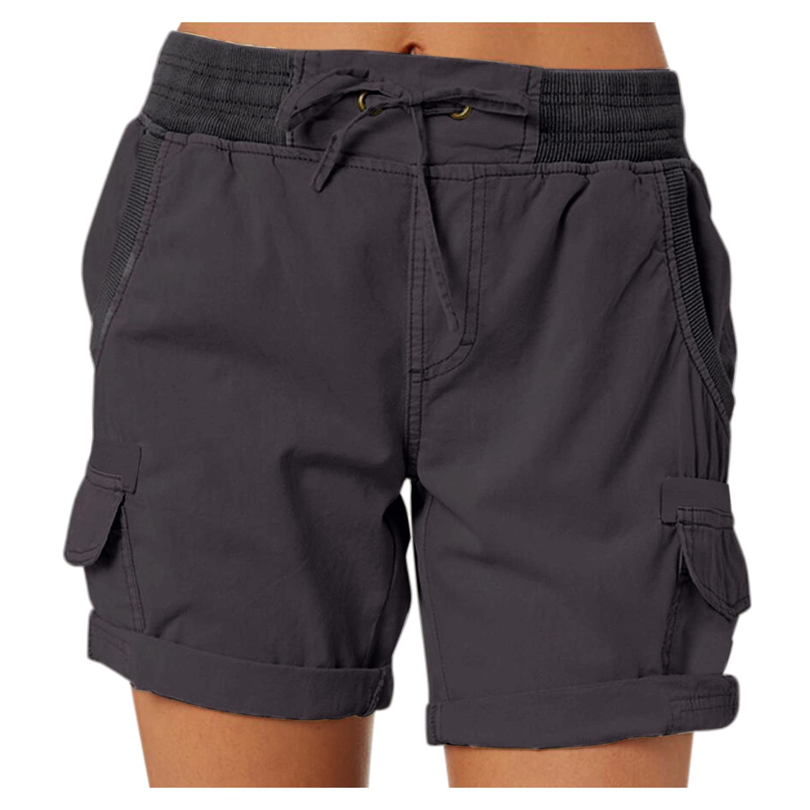 Women's Cargo Shorts Summer Loose Hiking Bermuda Shorts with Pockets Stretch Golf Active Workout Shorts