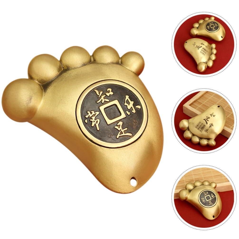 Amazon.co.jp: 中国の風水装飾銅の足の置物真鍮の足の彫刻幸運の像