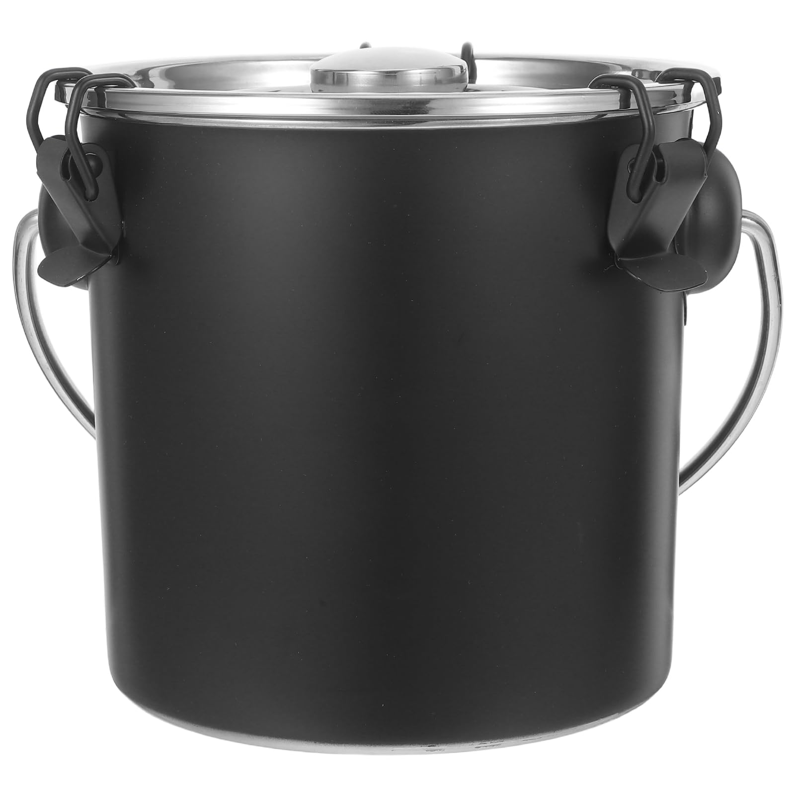 ibasenice Airtight Stainless Steel Extinguishing Bucket for Grill Storage Thickened Food Container for Bbq Camping And Outdoor Milk Storage Multipurpose Canister with Locking Clamp