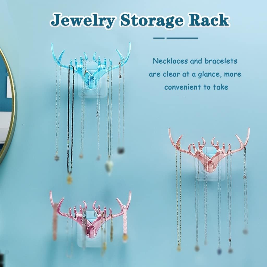 Wall Hook，Door Hook, Wall Hooks Wall Hooks for Hanging White Solid Color Deer Head Sticky Hook, European Style Wall Decoration, Ladies Jewelry Storage Rack, Multipurpose Utility Hook(White)