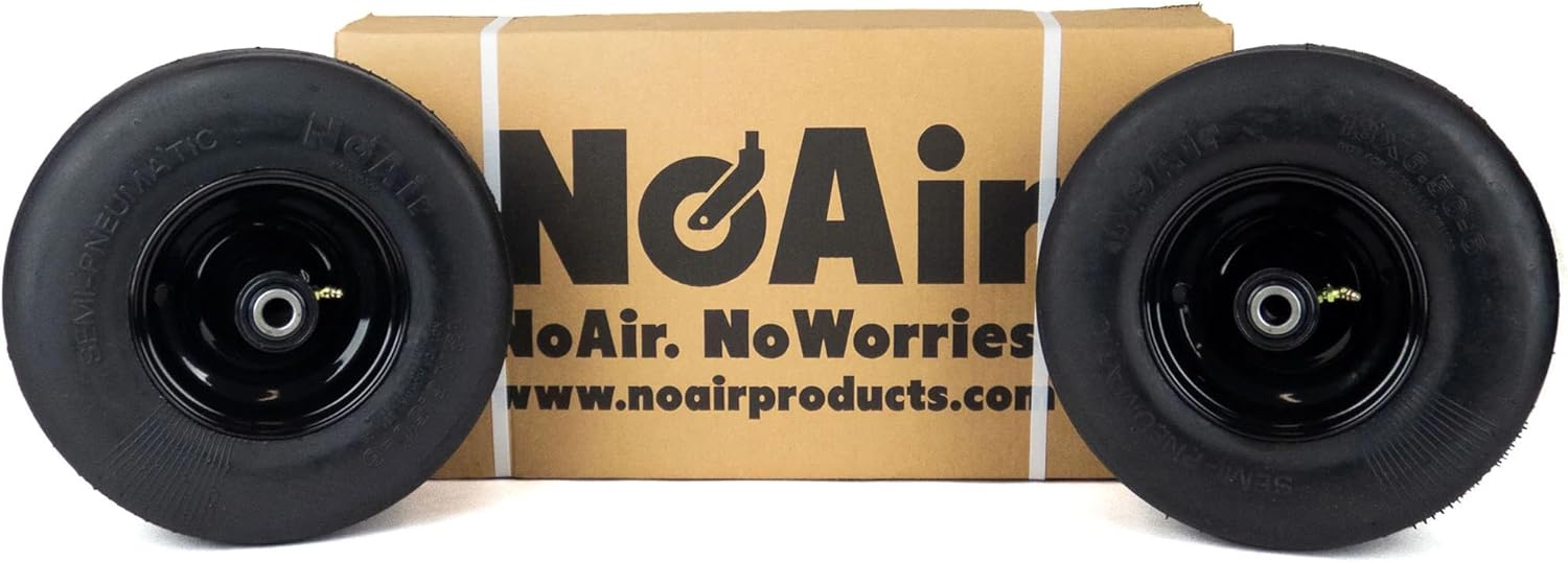 NoAir® (2) Flat Free Tire Assemblies 13x6.50-6 Fits Hustler X One Super Z Raptor XD XDX 607964