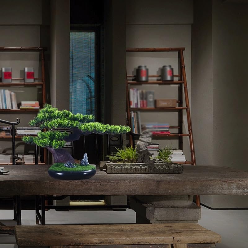Bonsaï de salon autoportant avec arbre de simulation haute densité pour meuble de porche