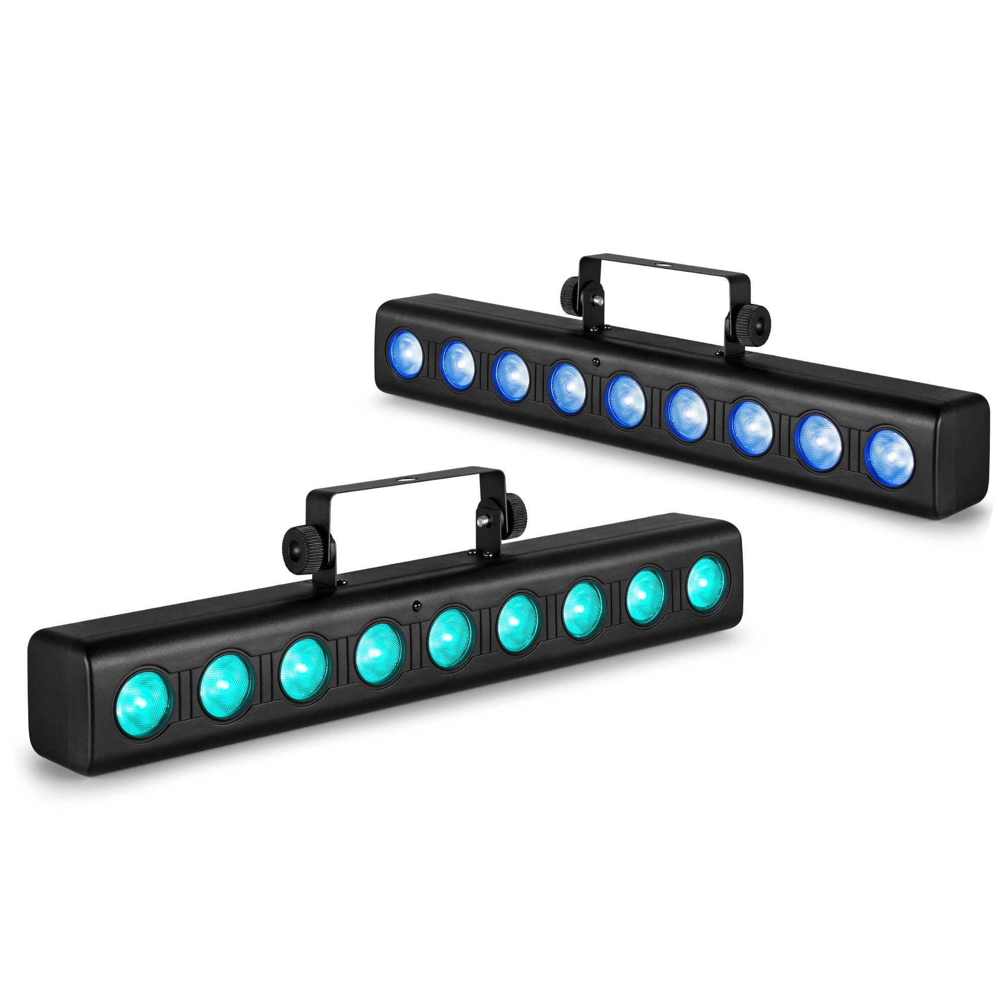 Fuzzix Orion Party Bar - 2er Set, RGBW LED Bar DMX Lichtanlage, Discolicht Partylicht, Wallwasher & Lichtorgel Musikgesteuert, Partybeleuchtung, Bühnenlicht, Wallwasher LED Lichttechnik für DJ & Party