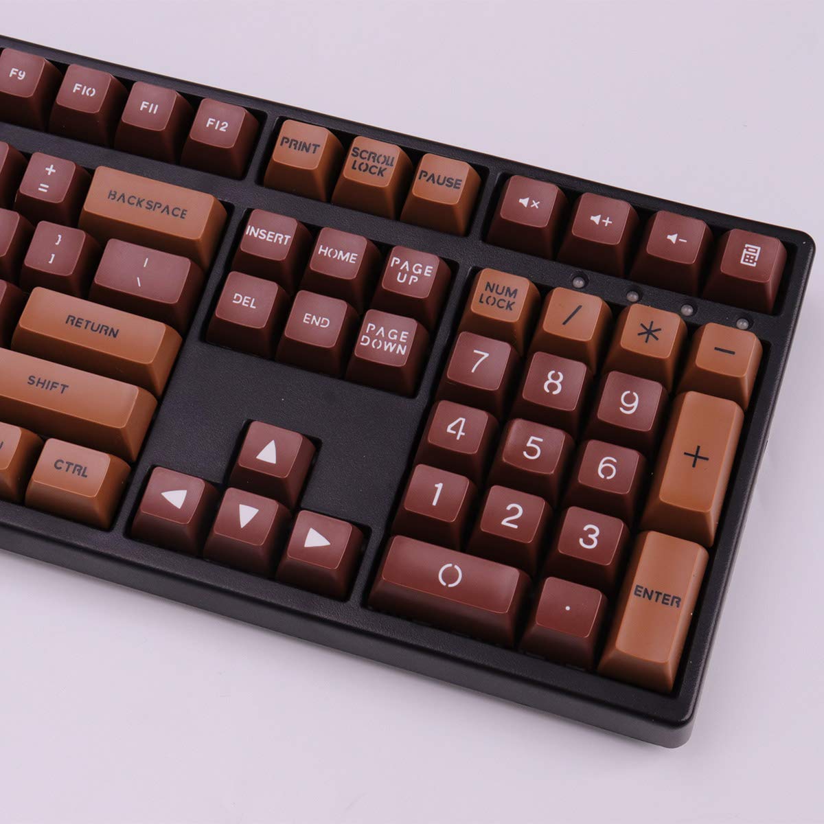 112 Keys GSA Profile Coffee Keycaps Double Shot ABS Ball Shape