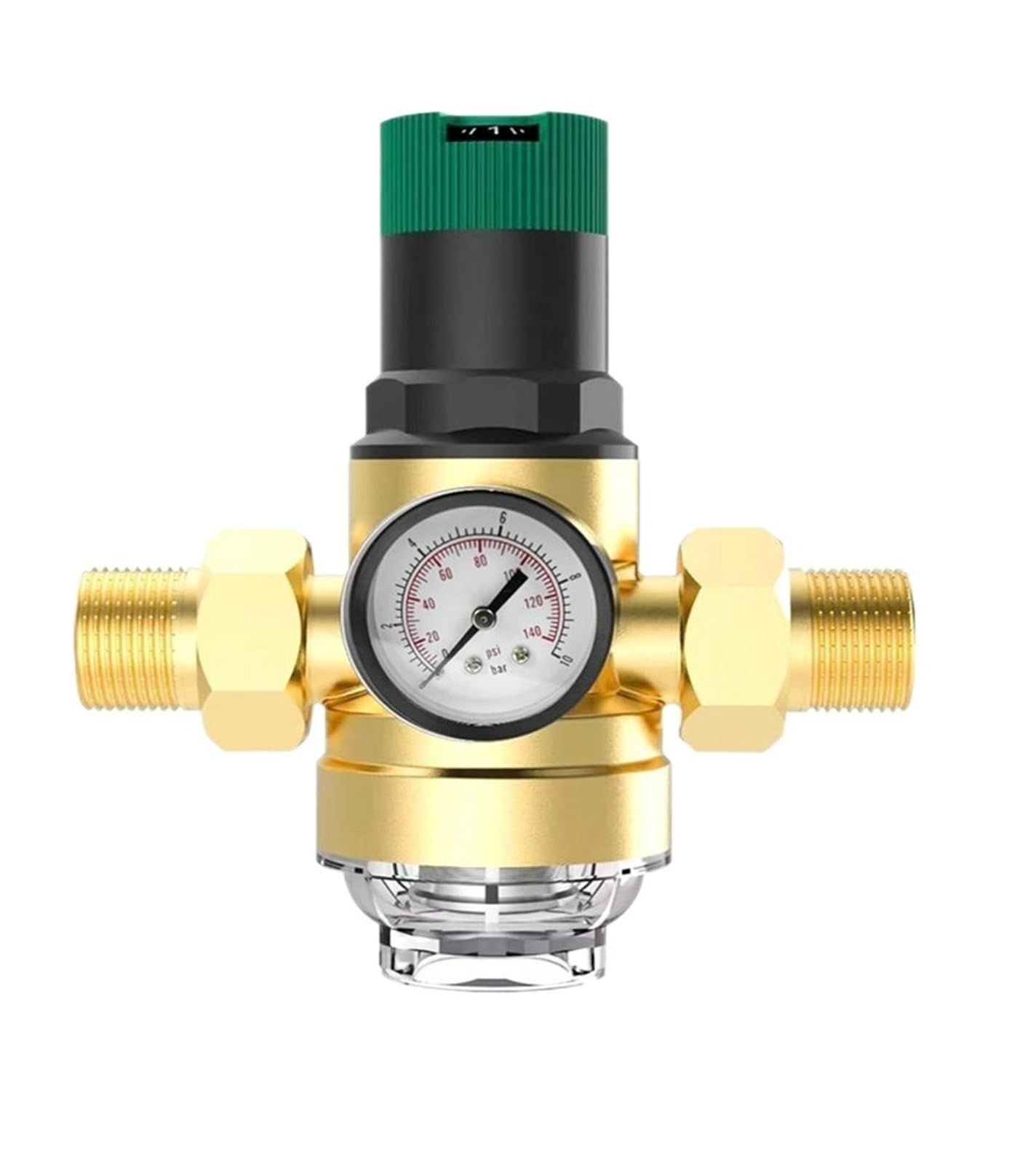 Régulateur de pression d'eau 3/4 en laiton robuste avec filtre à mailles