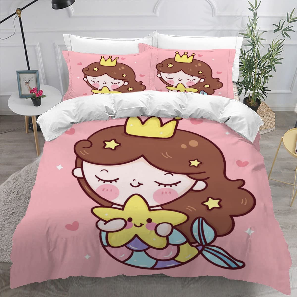 Housse de couette sirène ultra douce en microfibre respirante avec fermeture éclair