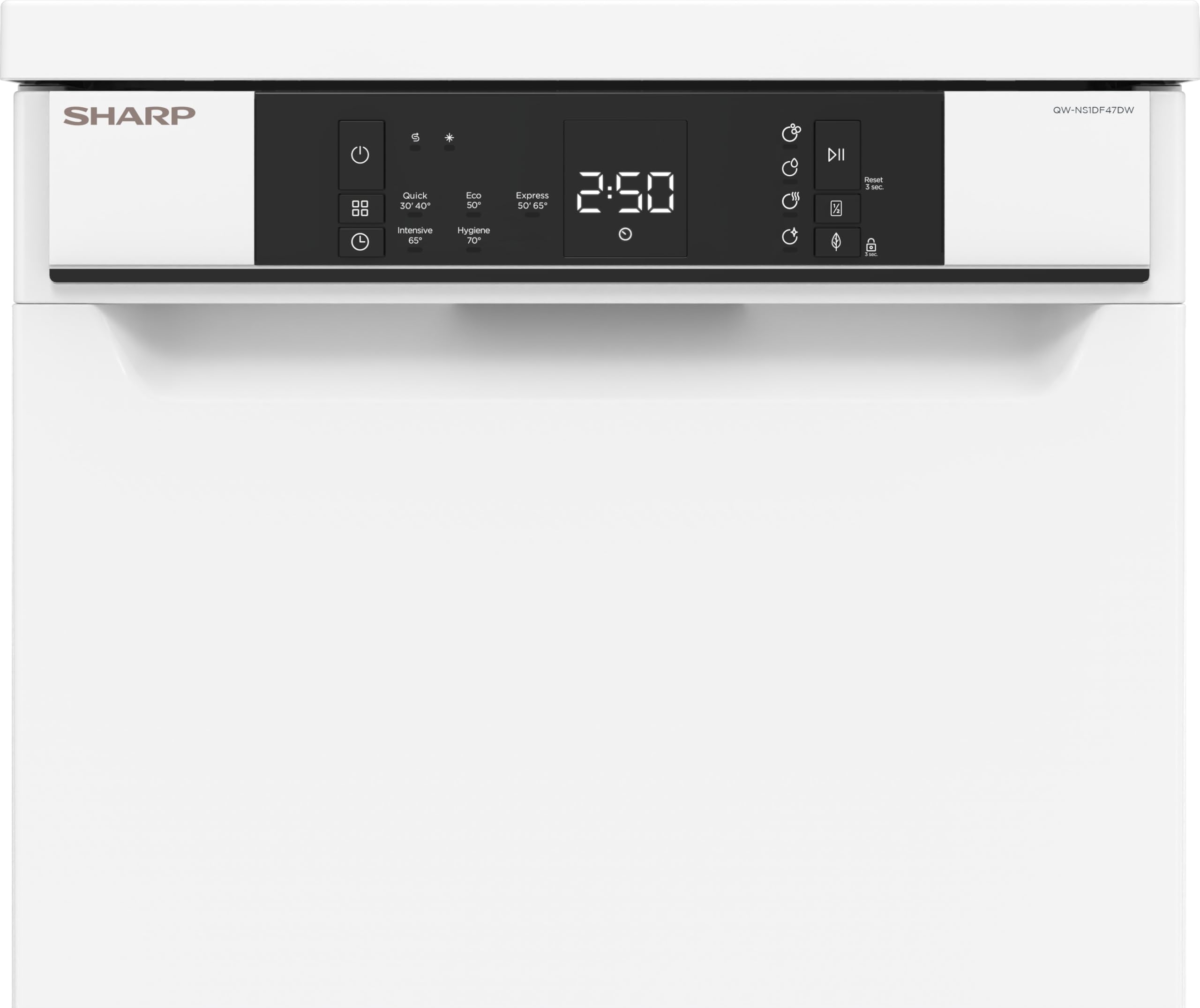 Sharp QW-NS1DF47DW-DE Geschirrspüler freistehend 45 cm 10 Maßgedecke 47 dB Hygiene 70°C Weiß
