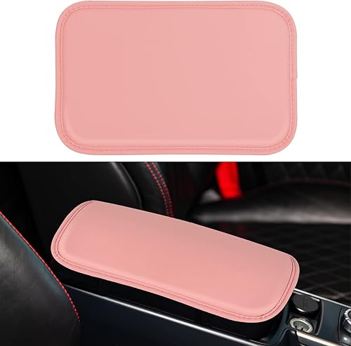Amiss Almohadilla de cuero sintético para consola central, protector universal para reposabrazos de automóvil, impermeable, antideslizante, suave,