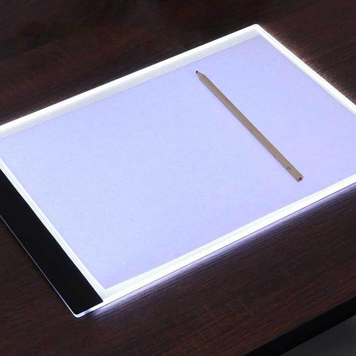 SOESFOUFU Mesa de Luz Fácil de Transportar y Almacenar A4 Acrílico con Tablero de Copia LED Blanco con Cable USB Adecuado para Práctica de Pintura Profesional
