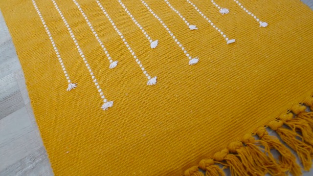 Tapete Bohemio Geométrico Amarillo 2'x3' de Algodón miniatura 7