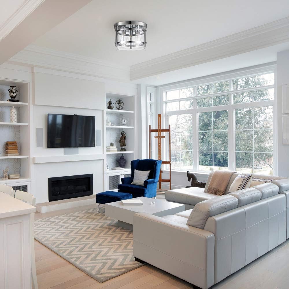 🔥 Crаzу Dеаlѕ Globe Electric 60324 Wexford Light Flush Mount, Chrome with Clear Glass, 8.13