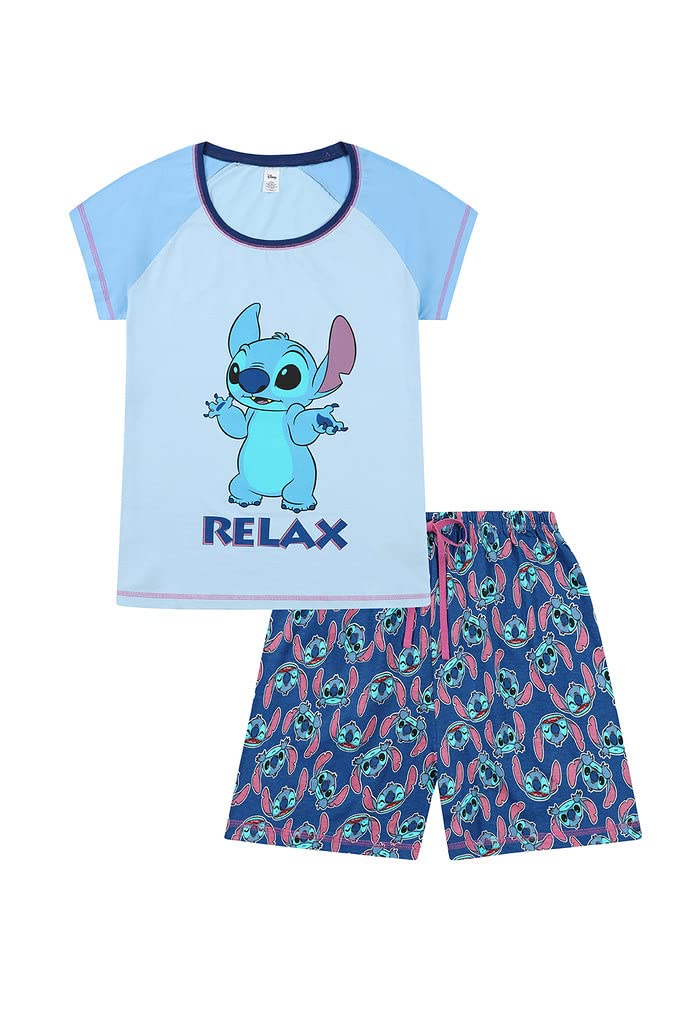 Disney Womens Lilo & Stitch Relax Ladies Short Cotton Pyjama Set