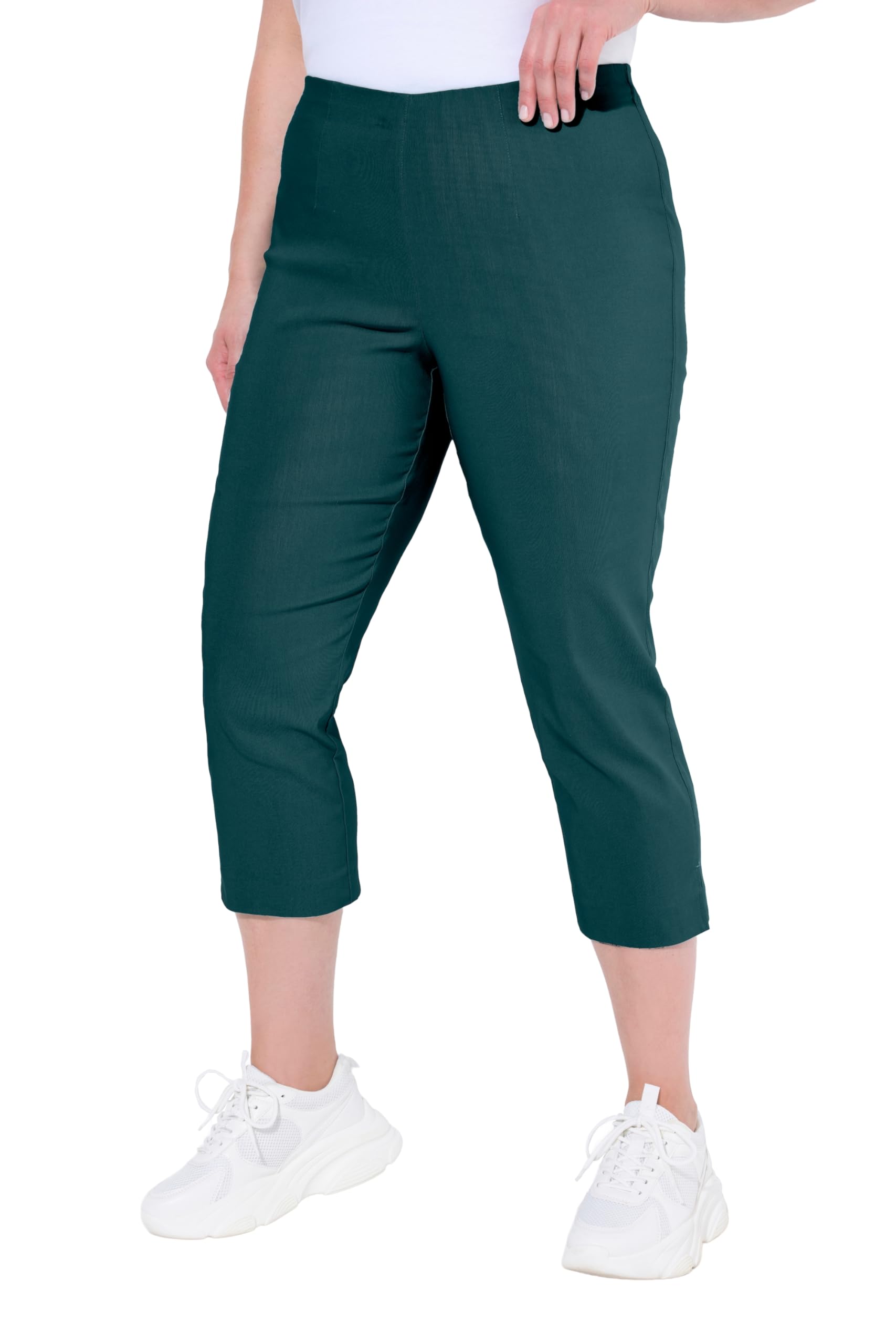 Ulla Popken Damen große Größen Übergrößen Plus Size Bengalinhose, wadenlang, Elastikbund, Stretch 640914