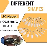 Vista 5 de 100 Ruedas de Pulido y Abrillantado para Kit de Pulido Dremel, Ruedas de Pulido para Accesorios de Herramientas Dremel, con Vástago de 1/8