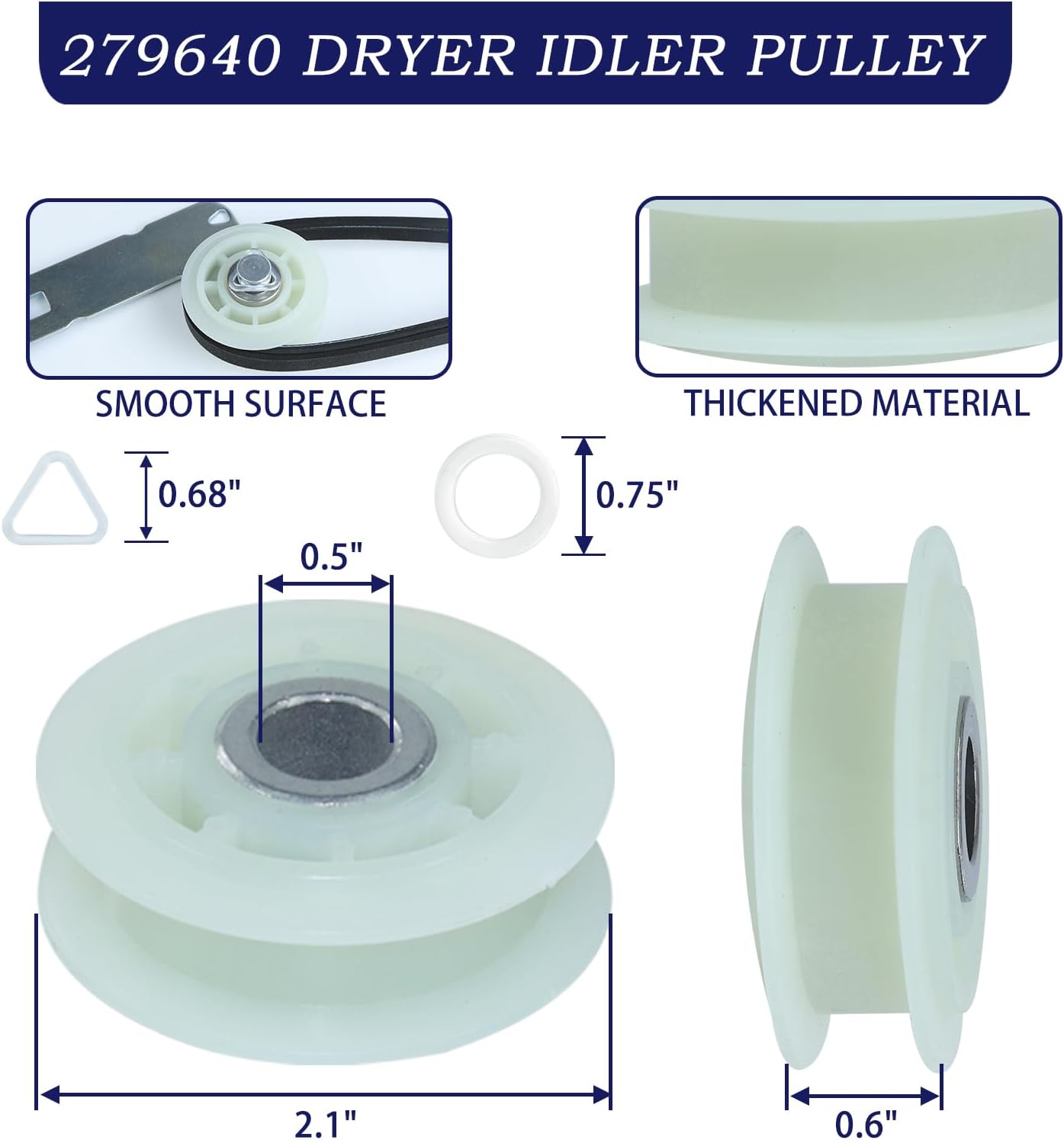 4392067 Dryer Repair Kit with WPW10314173 Dryer Drum Support Roller Wheels 279640 Dryer Idler Pulley W10359271 W10359272 Dryer Drum Support Roller Shaft for Whirlpool Maytag Dryer