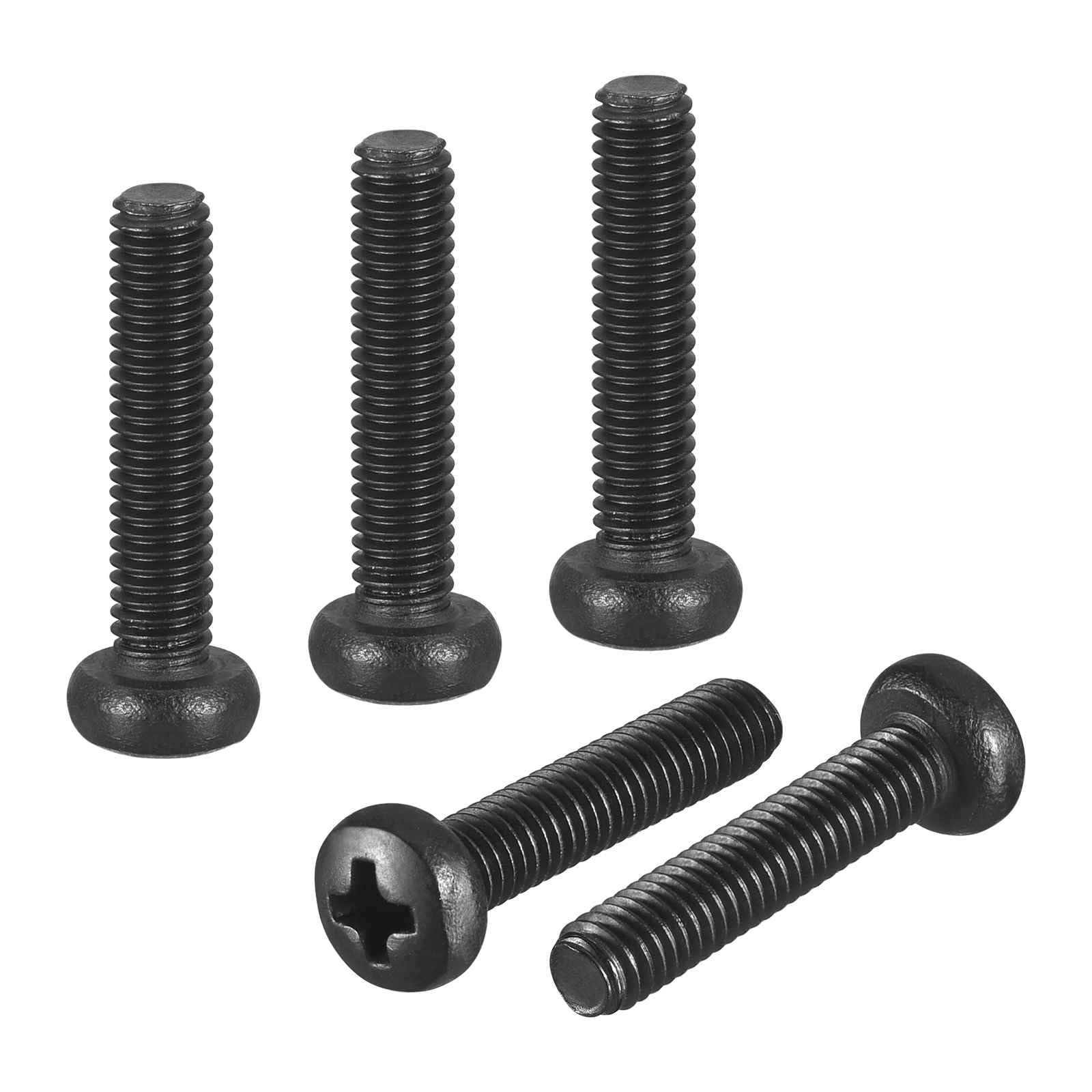 DTGN M3-0.5x14 Pan Head Machine Screws - 50pcs - Good for Machinery - 304 Stainless Steel Phillips Machine Screws Bolts - Black