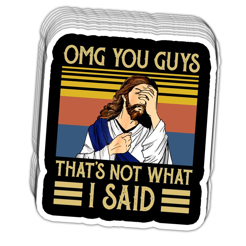 Autocollant humoristique Meme Jésus de 7,6 cm pour déco de bouteille et tablette