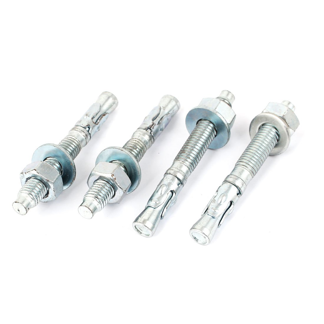 Aexit Blue Zinc Anchors Plated Screw Type Car Repair Expansion Bolt Stud Anchors M10x80mm 4pcs