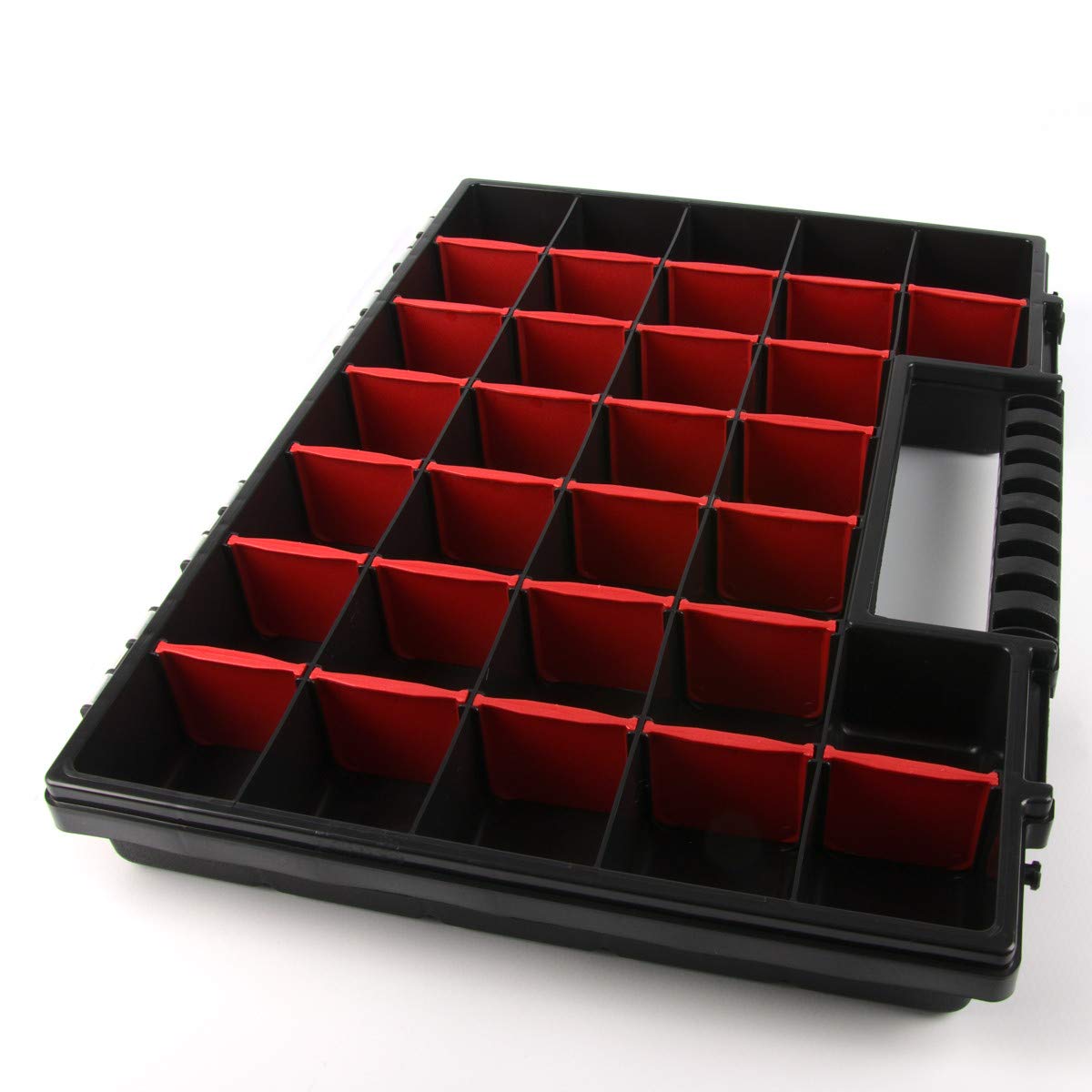 NORS16 - Set di 10 scatole per attrezzi con impugnatura ergonomica, scomparti regolabili, in plastica, 39,9 x 30,3 x 5 cm