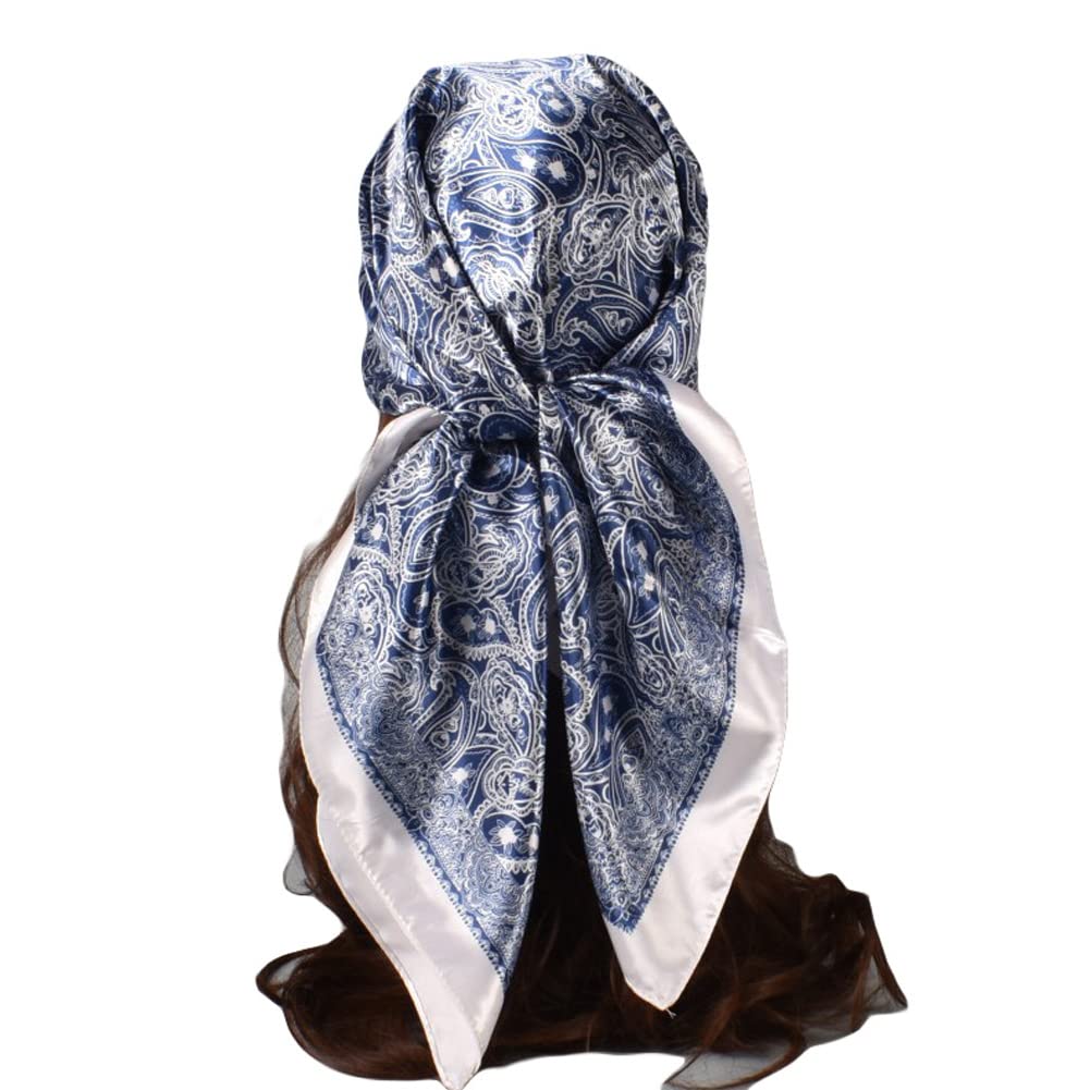 K-ElewonK-Elewon 35'' Large Women's Satin Square Silk Feeling Hair Scarf Wrap Headscarf'