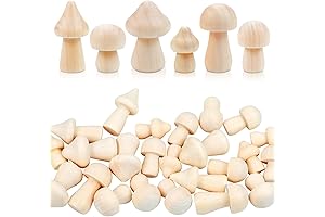 Pack of 36 Unfinished Wooden Mushrooms for DIY Art Crafts