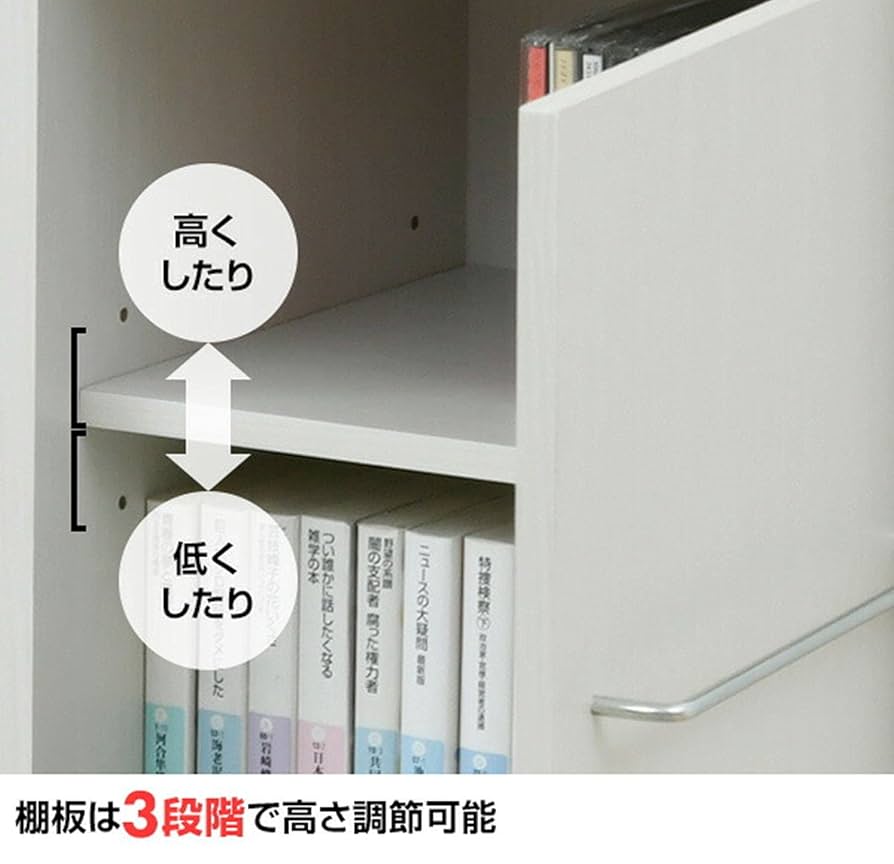 Amazon｜[山善] 扉付き 本棚 ディスプレイラック 幅70×奥行33×高