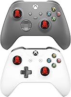Vista 3 de Performance Joystick - Juego de 6 empuñaduras analógicas compatibles con PS5, PS4, Xbox Series XS Xbox One, Switch Pro Controller Skull Negro y Rojo