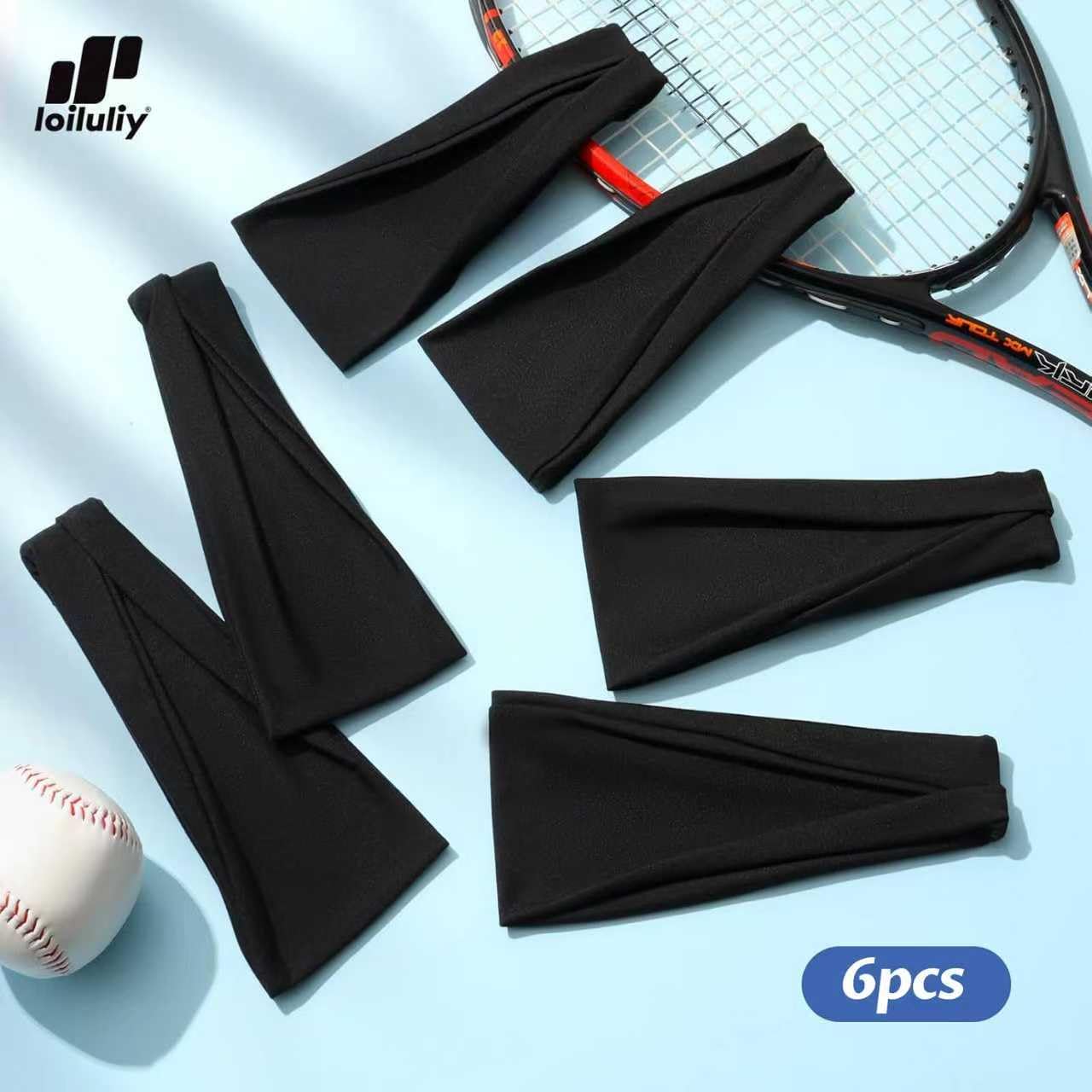Fascia Capelli Donna&Uomo, 6Pcs Fasce per Capelli - Elastici Cerchietto Capelli Headband per Sport, Fitness,Tennis, Yoga e Moda Quotidiana