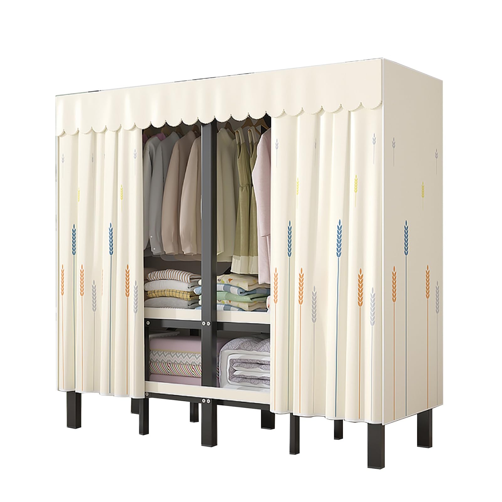Armario portátil grande de 125x52x170cm con funda para organizar el dormitorio