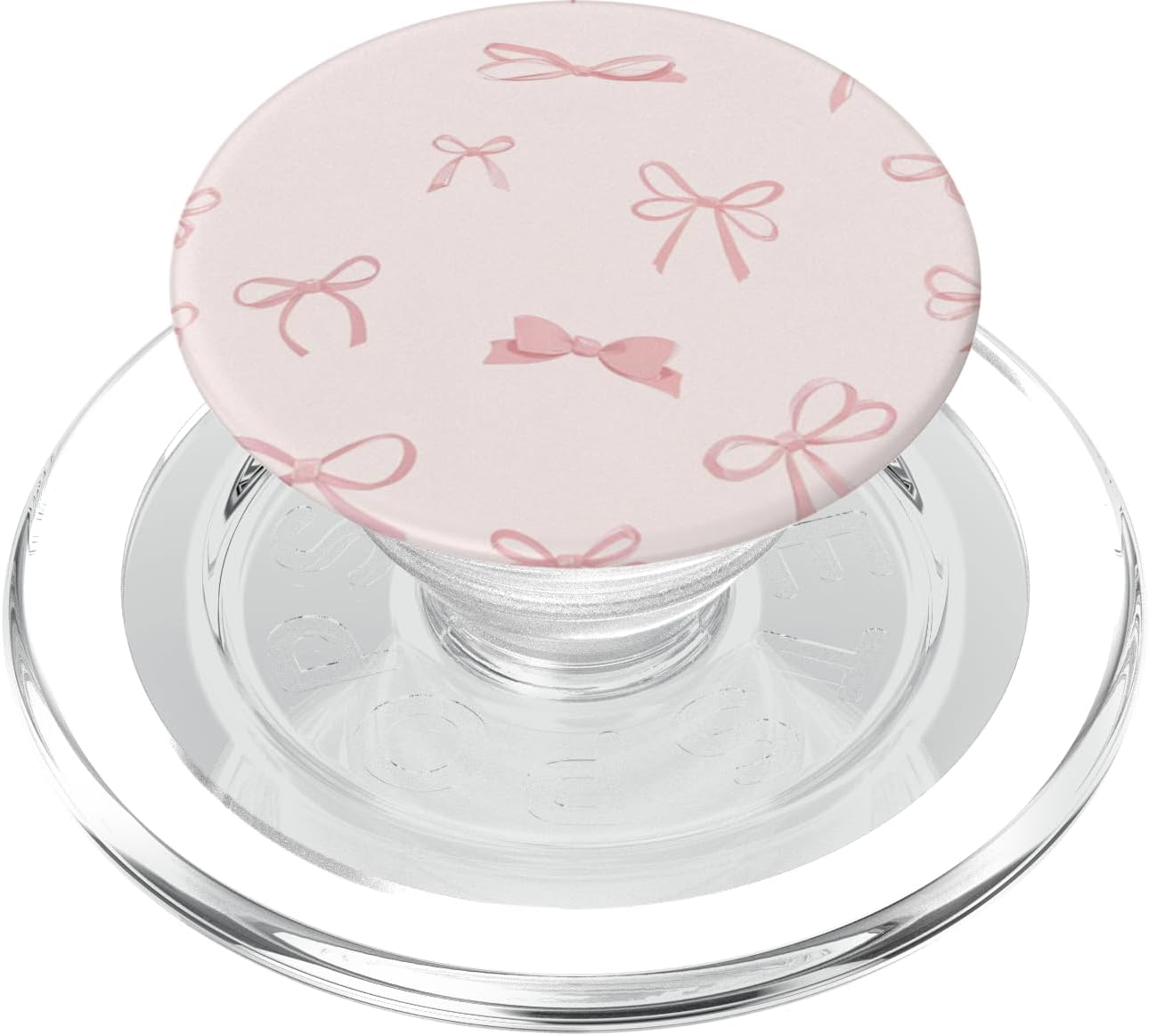 Cherry Pink Bow Coquette Pattern PopSockets PopWallet for MagSafe