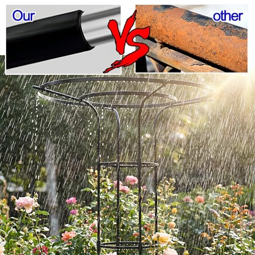Treillis support plantes grimpantes noir 150cm en métal PE - 4