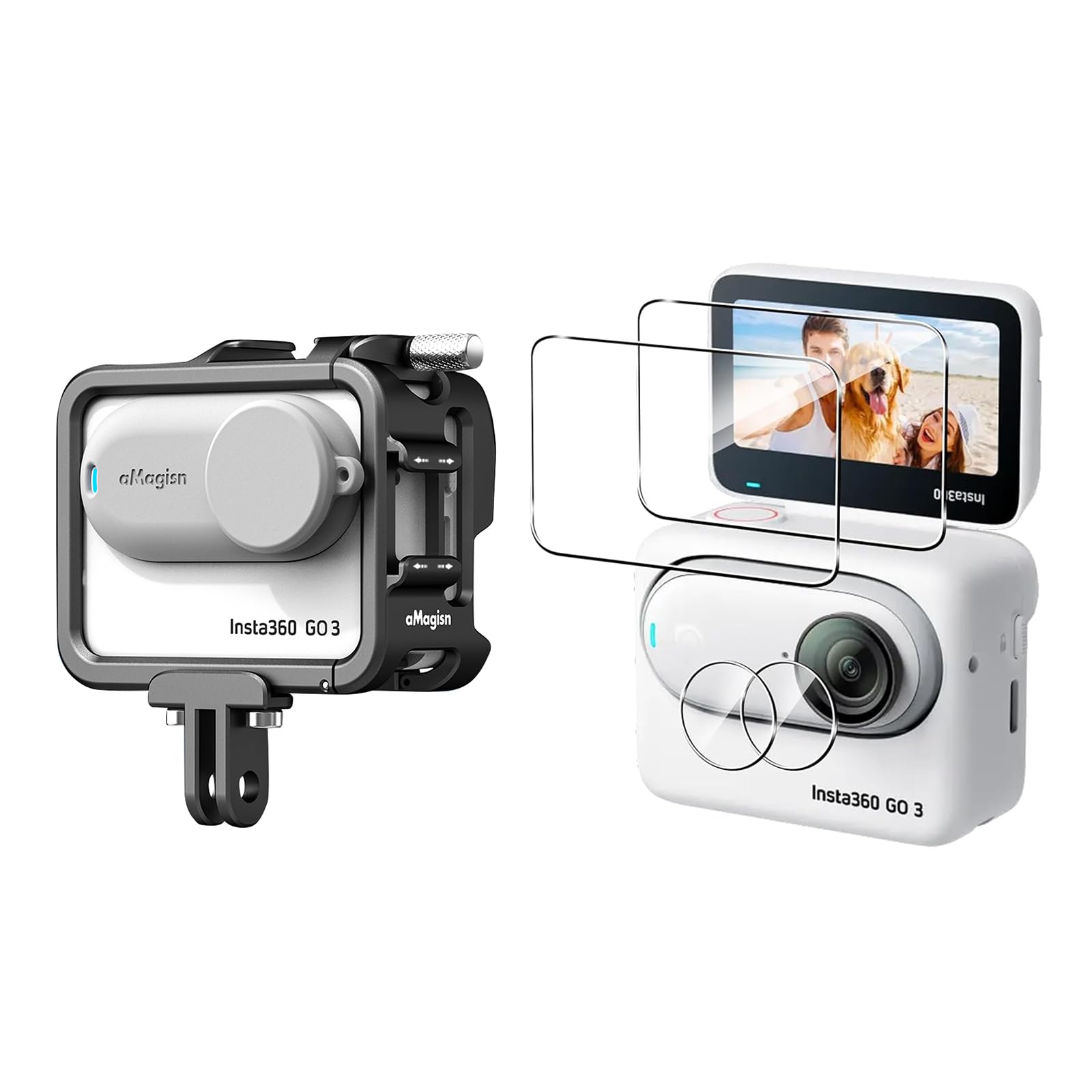 Hensych Schutzhülle Für Insta360 GO3 - Kühl-Lünette Für Horizontale & Vertikale Aufnahmen