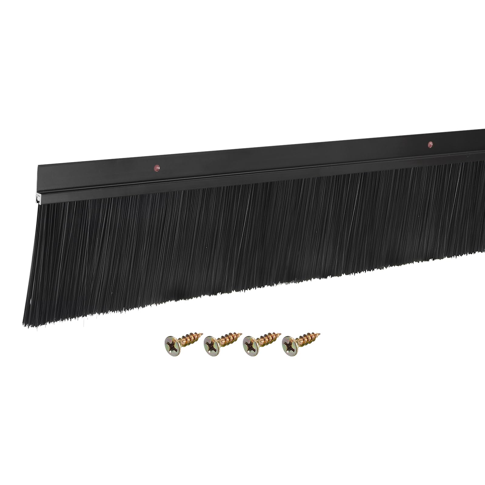 QUARKZMAN Brosse de Bas de Porte en Forme de H avec Base en Alliage D'Aluminium et Brosse en PP de 80 mm pour la Maison, l'Industrie (900 mm L, Noir)