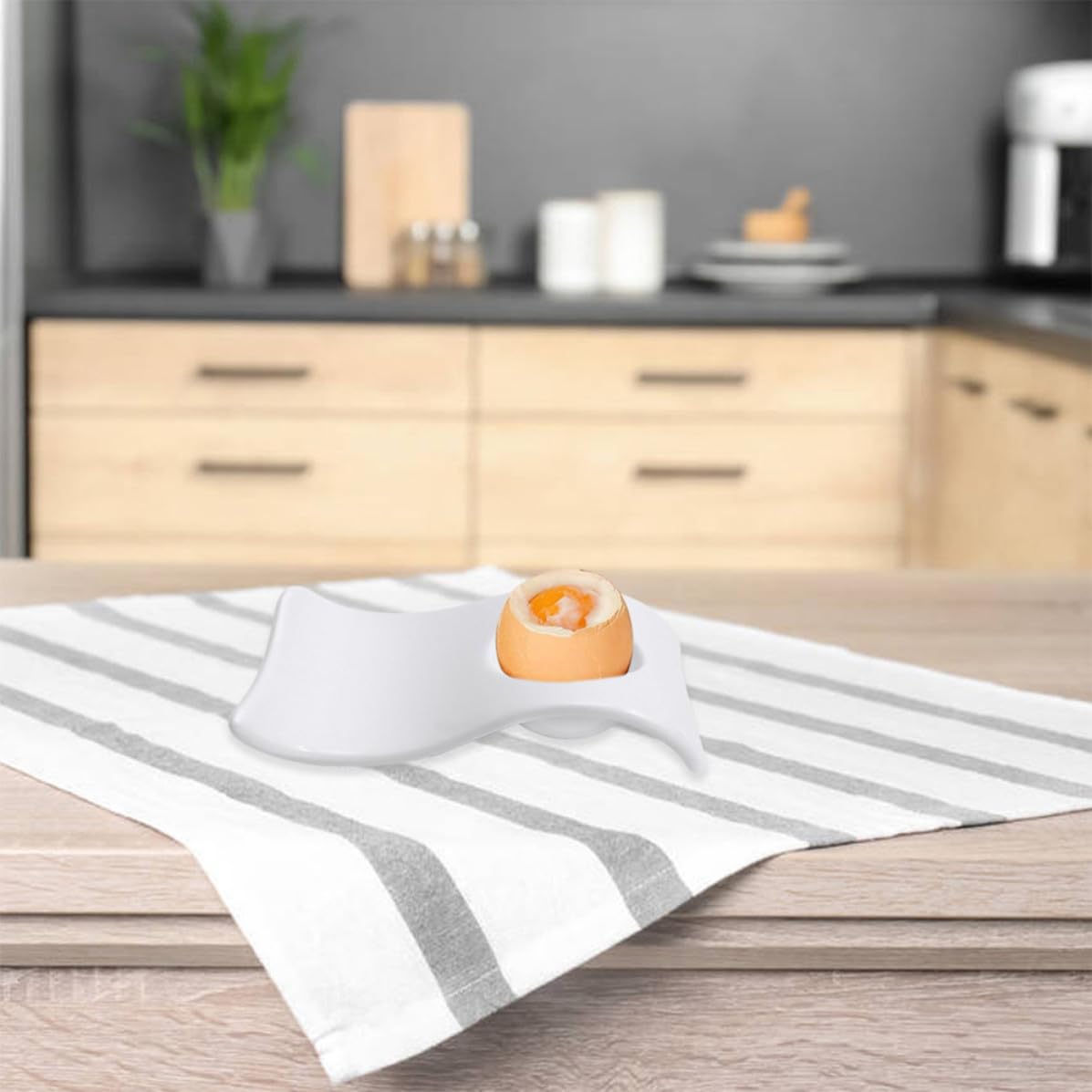 ibasenice Support à Œufs et Conservation des Œufs en Céramique 6 Pièces Blanc Coquetiers Élégants et Modernes Faciles à Nettoyer pour Petit-déjeuner