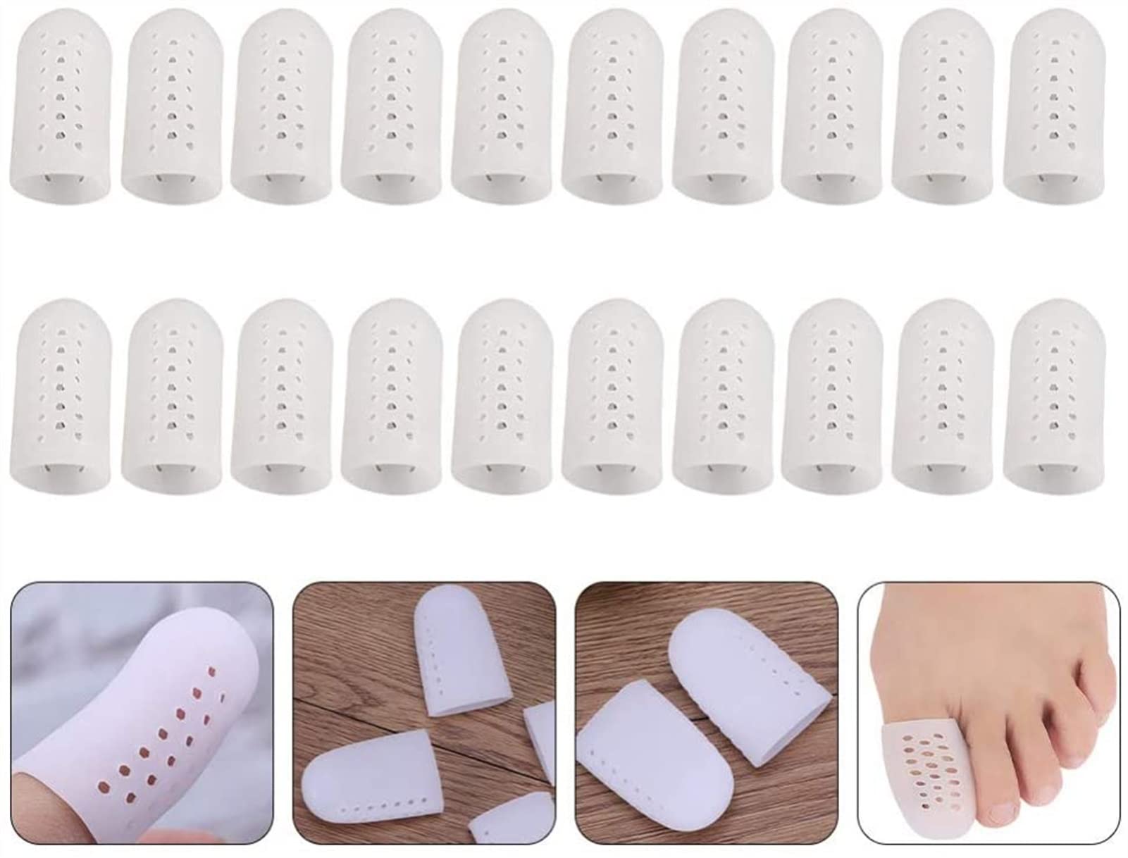 10 Paia di puntali in Gel e Protezioni per alluci, tubetti, Manicotti, Protezioni per Mais in Gel, Protezioni per Dita, per Cuscini, Calli, vesciche, Calli