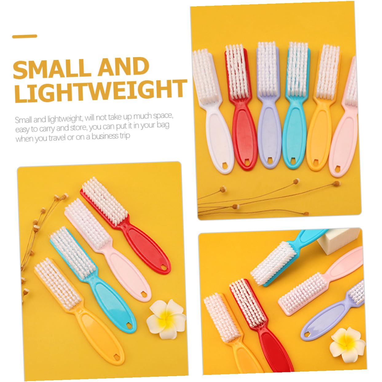 Spazzola per Unghie in Plastica 24 Pezzi Set, Piccola Spazzola per Manicure Ergonomica per Pulizia Unghie Mani e Piedi, Accessorio Compatto per Uso Domestico e Colore Casuale