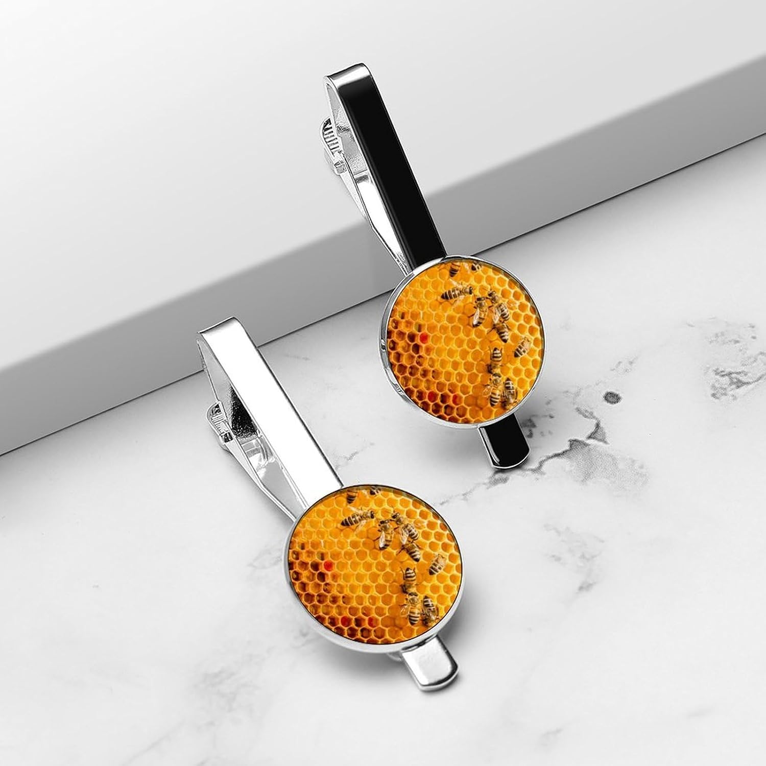 Honeys-Bees Hive Tie Clip Fashion Jewelry Necktie Pin for Wedding Busiess Office Accessories