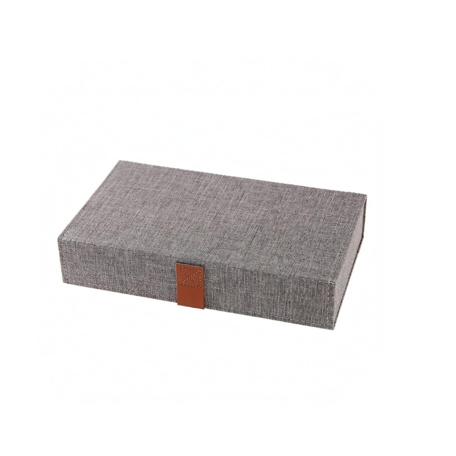 SNAPPSY Oxford Cloth 5-Slot Eyewear Box clothCovered Eyeglasses Storage Box Stitched Strap Closure Hinged Eyewear Case Structured Interior, Grey-image-20