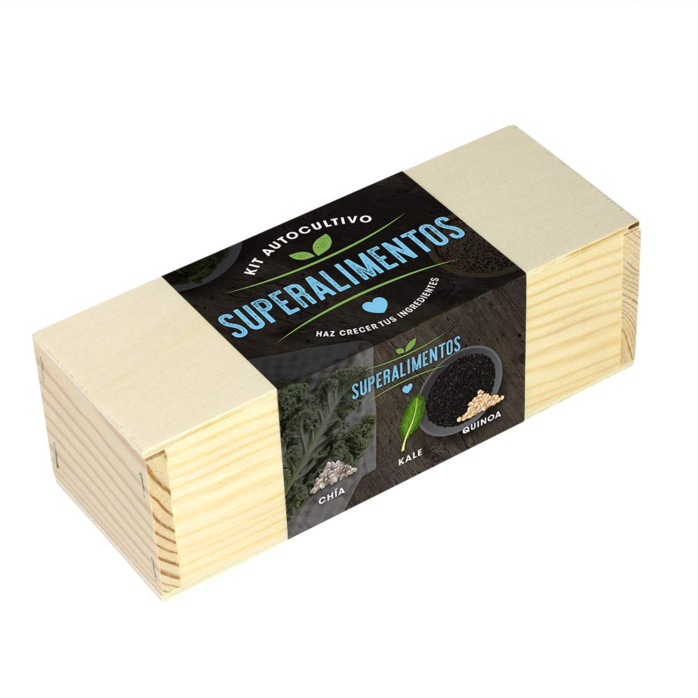 Kit Autocultivo Superalimentos | Cultiva Chía, Kale y Quinoa en Casa | Ingredientes Naturales y Nutritivos | Regalo Original | Resetea