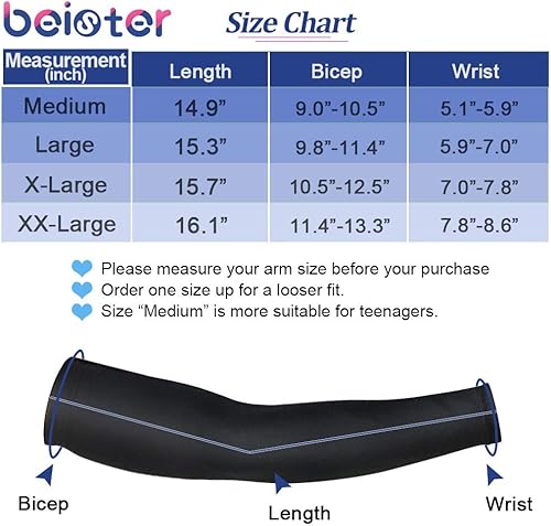 Miniatura 6 de beister Mangas de brazo con protección UV y solar para hombres y mujeres, UPF 50+, mangas de compresión deportivas refrescantes