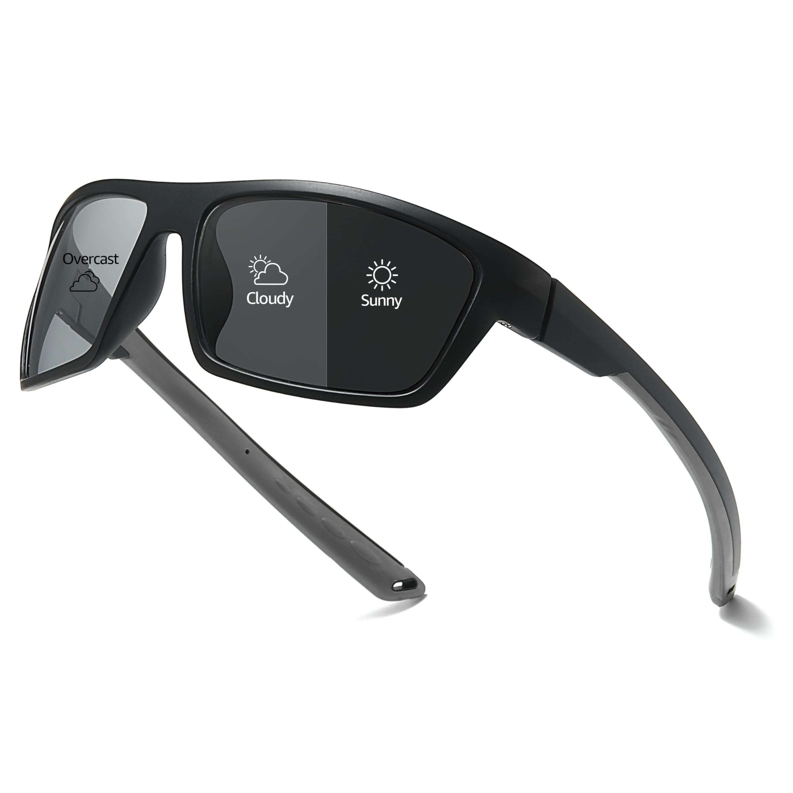 Myiaur Photochromic Cycling Glasses for Men Polarised Sports Running Sunglasses UV400 Protection & Wrap Around for Driving and Outdoor Activities