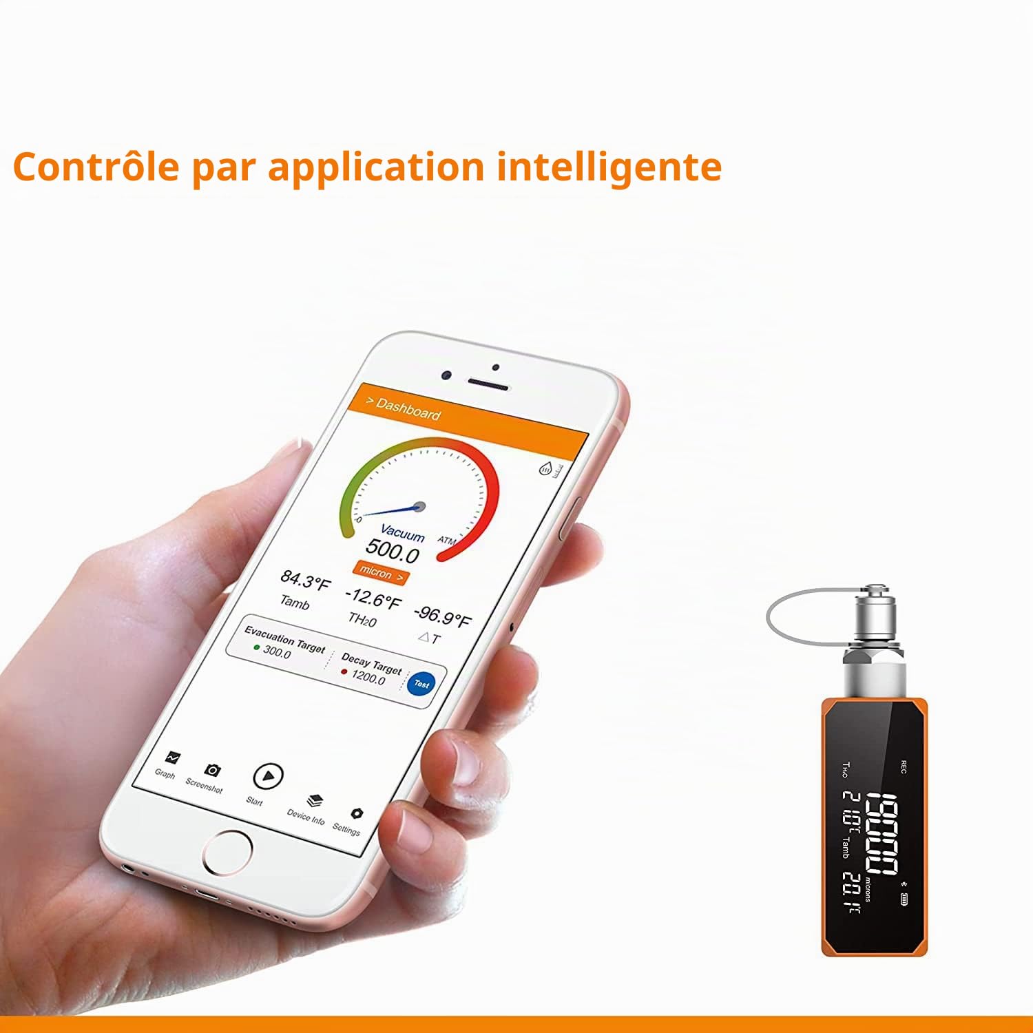 Elitech Vide numérique et manomètre pour CVC, automobile, réfrigérant