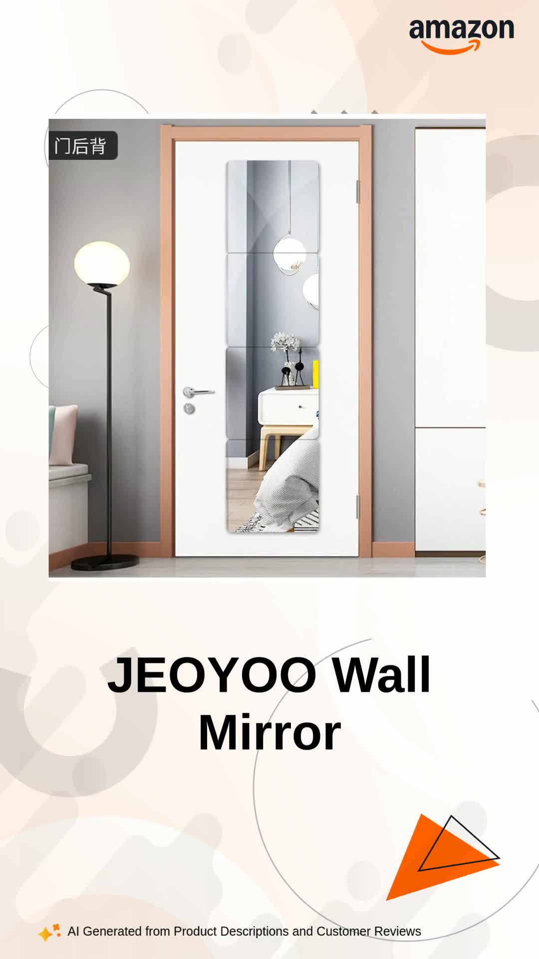 Buy JEOYOO Wall Mirror Full Length, On Door Mirror, Cheap Acrylic