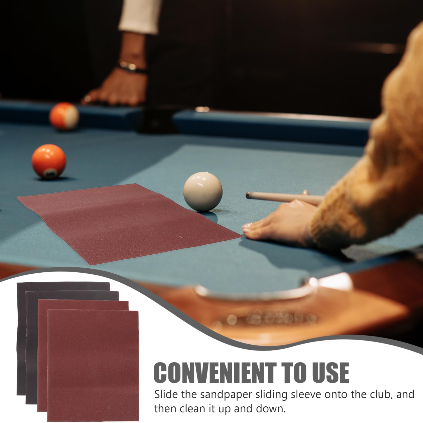 BESPORTBLE 4sheets Billiard Pool Cue Sandpaper Cue Shaft