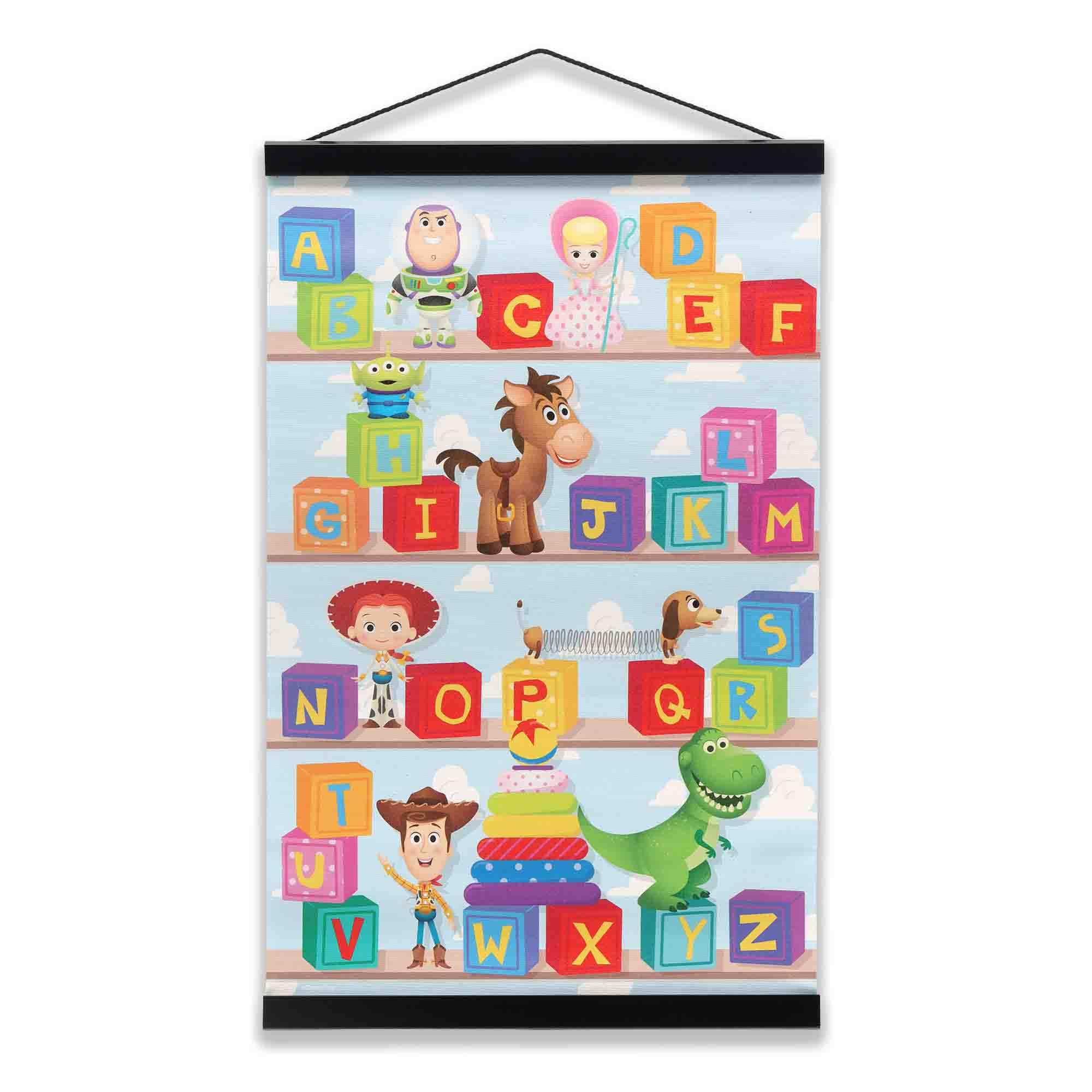 Open Road Brands Blue Disney Pixar Toy Story A To Z Hanging Canvas Banner - Cute Toy Story Wall Decor For Bedroom Or Playroom
