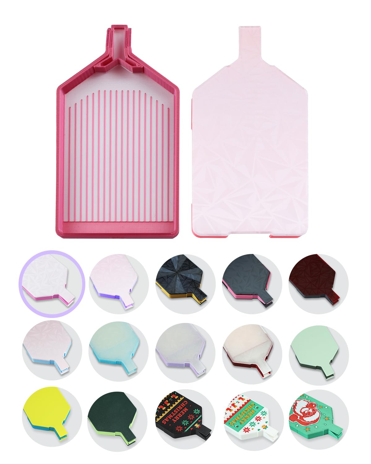 ForeverYoung Sweet Bi-Tonal Diamond Art Tray with Lid, Pink Berry Macaron