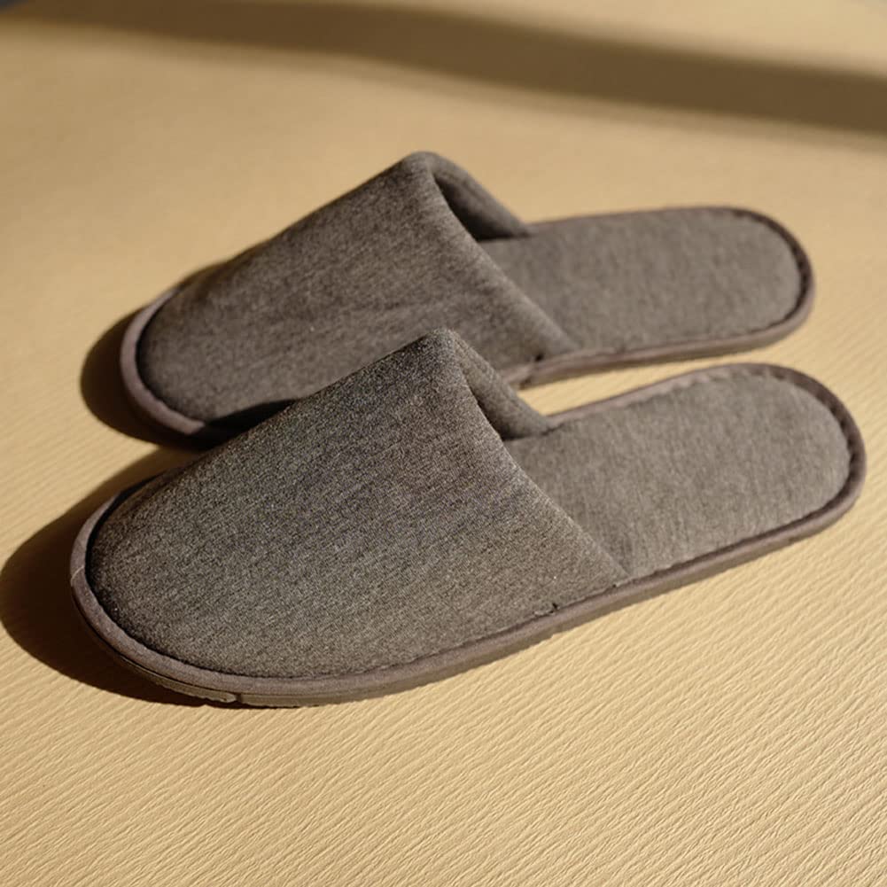 10 pares de pantuflas de hotel cerradas talla universal cómodas lavables desechables de 100% algodón, zapatillas de casa de invitados, suela antideslizante